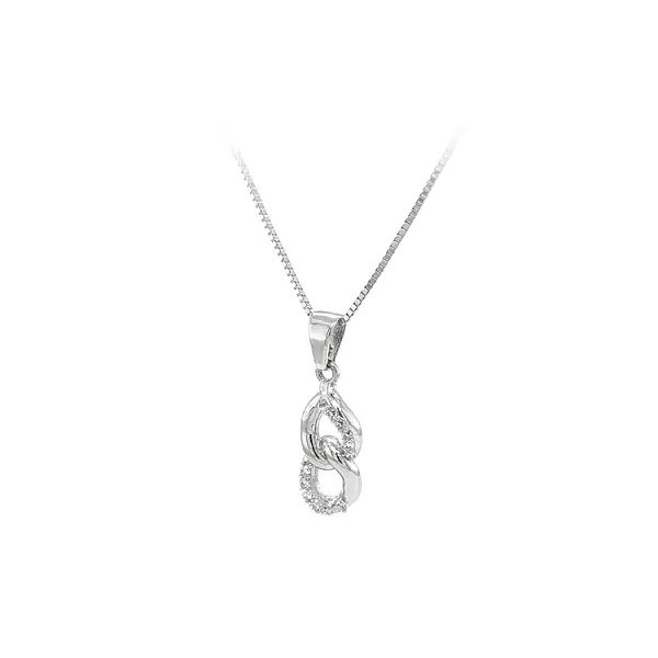 Mặt dây chuyền bằng vàng trắng đính đá zircon trắng