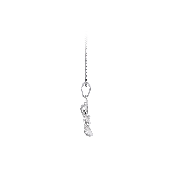 Mặt dây chuyền bằng vàng trắng đính đá zircon trắng