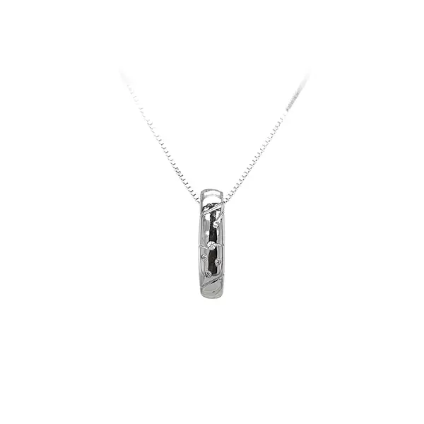 Mặt dây chuyền bằng vàng trắng đính đá zircon trắng