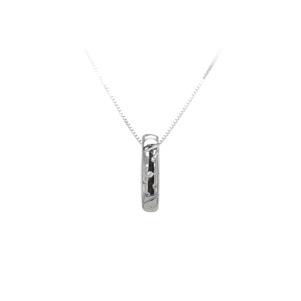 Mặt dây chuyền bằng vàng trắng đính đá zircon trắng