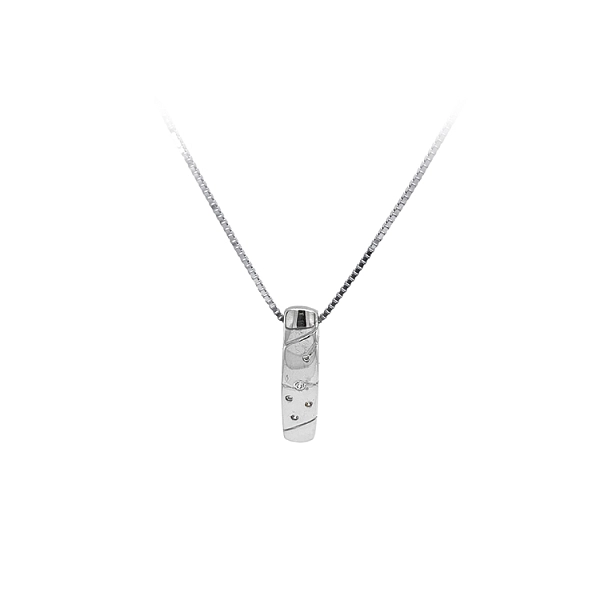 Mặt dây chuyền bằng vàng trắng đính đá zircon trắng