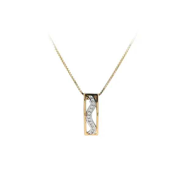Mặt dây chuyền vàng đính đá zircon làm từ vàng kết hợp
