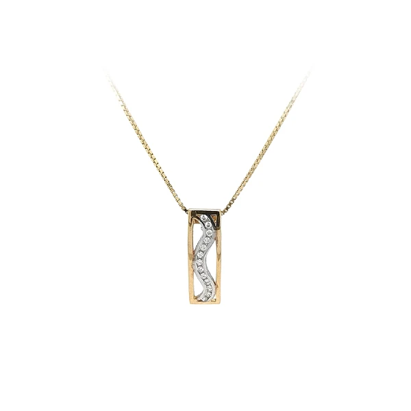 Mặt dây chuyền vàng đính đá zircon làm từ vàng kết hợp