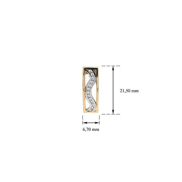 Mặt dây chuyền vàng đính đá zircon làm từ vàng kết hợp