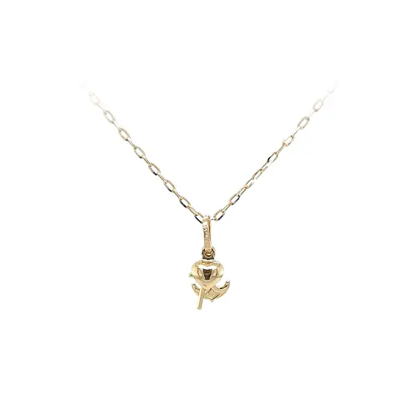 Mặt dây chuyền vàng hình trái tim, neo và thánh giá