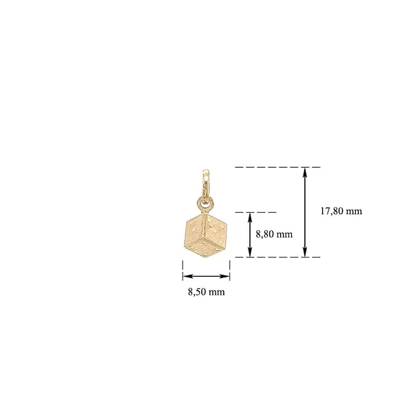 Mặt dây chuyền vàng hình khối lập phương