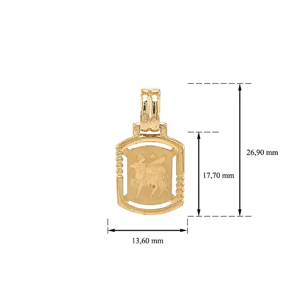 Mặt dây chuyền vàng biểu tượng của chòm sao Nhân Mã
