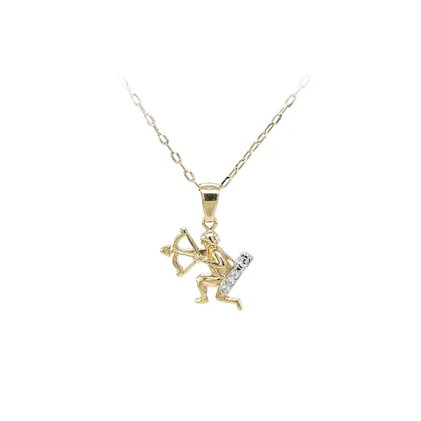 Mặt dây chuyền vàng cung Nhân Mã đính đá zircon