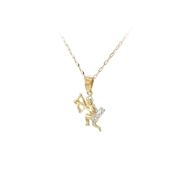 Mặt dây chuyền vàng cung Nhân Mã đính đá zircon
