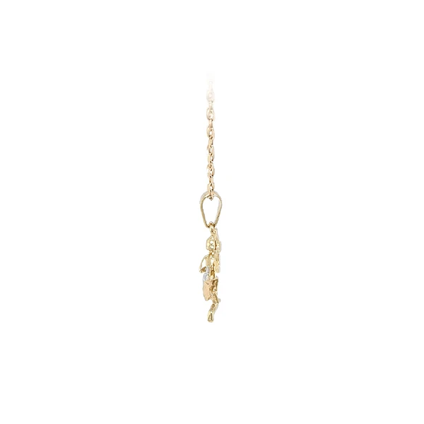 Mặt dây chuyền vàng cung Nhân Mã đính đá zircon