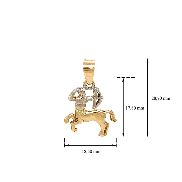 Mặt dây chuyền vàng biểu tượng của chòm sao Nhân Mã