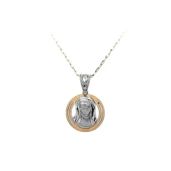 Mặt dây chuyền Đức Mẹ Đồng Trinh Maria bằng vàng kết hợp