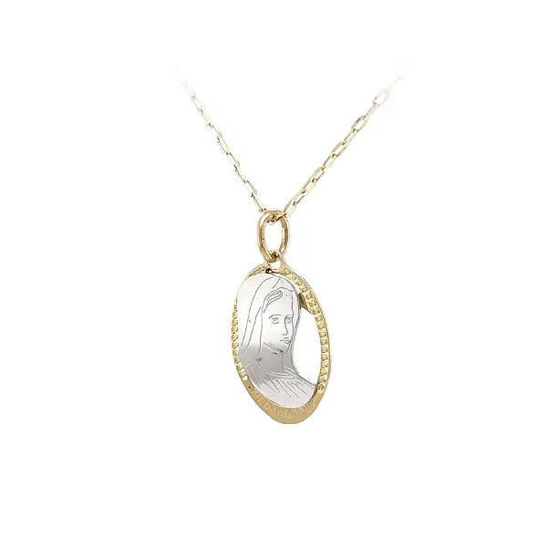 Mặt dây chuyền Đức Mẹ Đồng Trinh Maria bằng vàng kết hợp