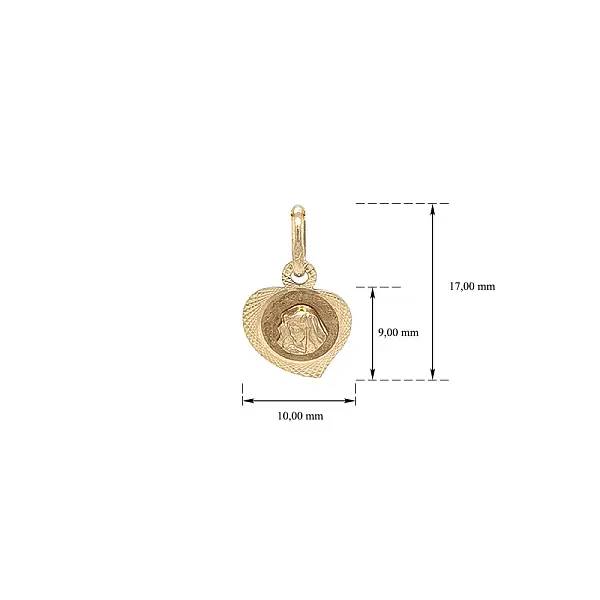 Mặt dây chuyền vàng Đức Mẹ trong Trái tim Đức tin