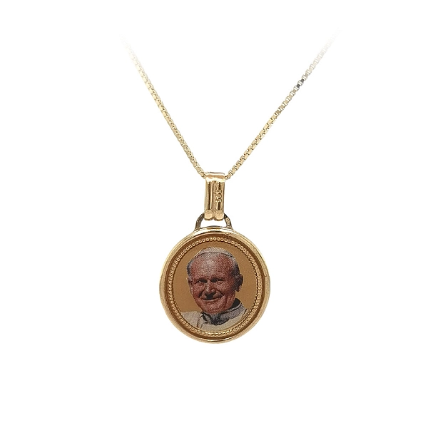 Mặt dây chuyền vàng hình huy chương Đức Giáo hoàng John Paul II