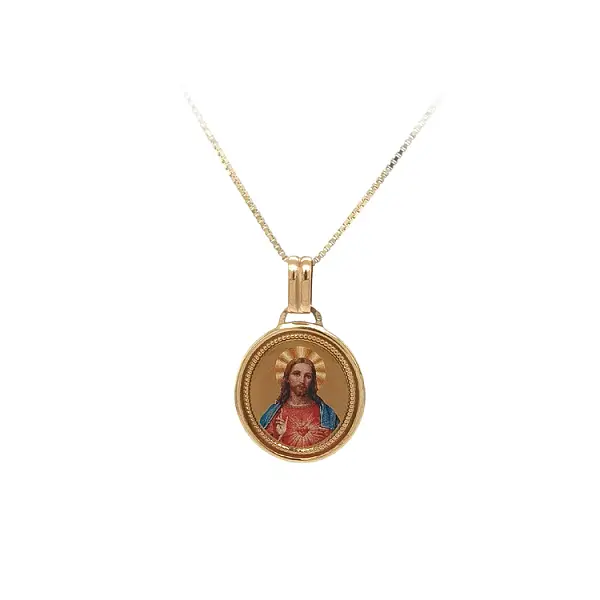 Mặt dây chuyền vàng hình huy chương Chúa Giêsu Kitô