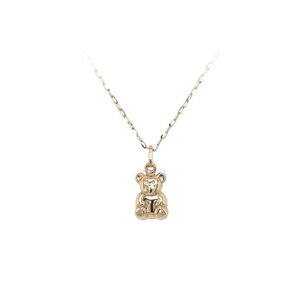 Mặt dây chuyền gấu Teddy vàng