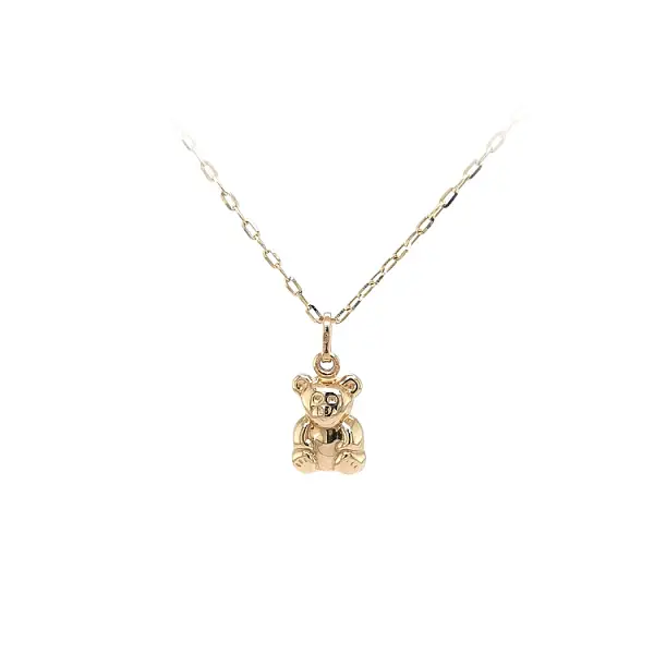 Mặt dây chuyền gấu Teddy vàng