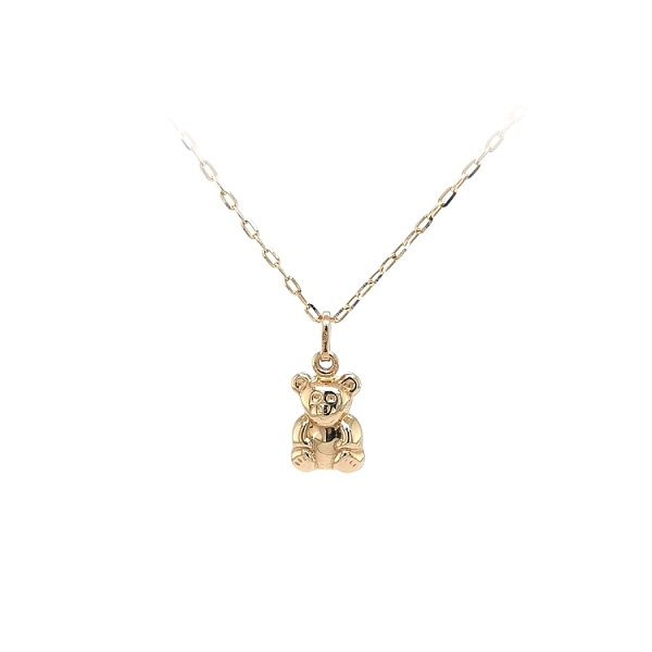 Mặt dây chuyền gấu Teddy vàng