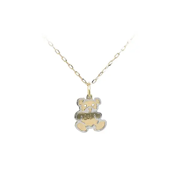 Mặt dây chuyền gấu Teddy vàng