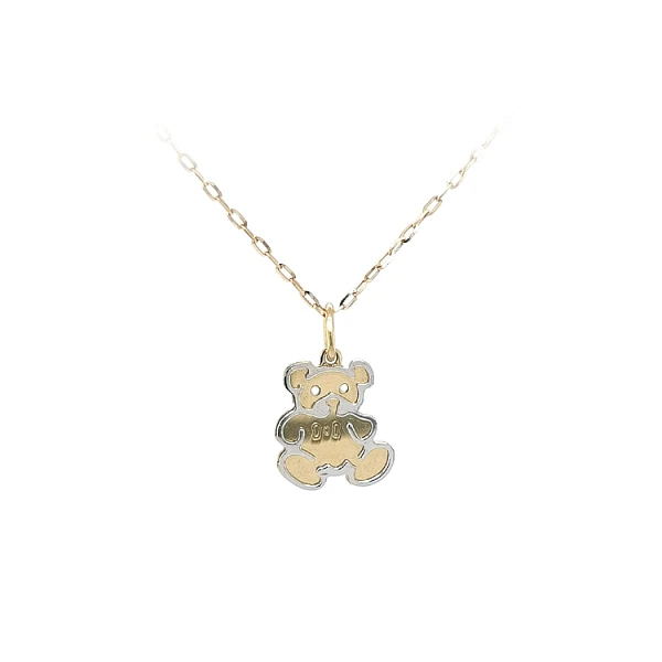 Mặt dây chuyền gấu Teddy vàng
