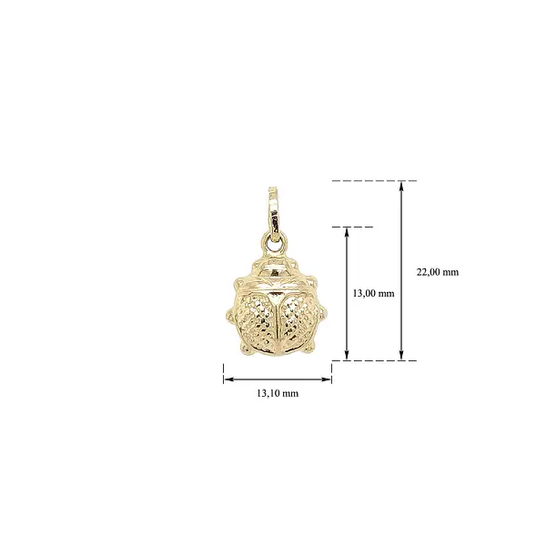 Mặt dây chuyền cao cấp hình con bọ rùa làm từ vàng nguyên chất