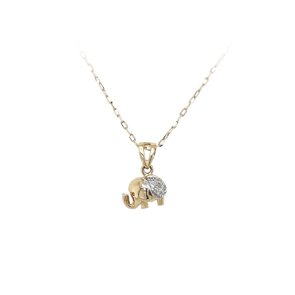 Mặt dây chuyền vàng hình voi đính đá zircon
