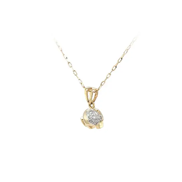 Mặt dây chuyền vàng hình voi đính đá zircon