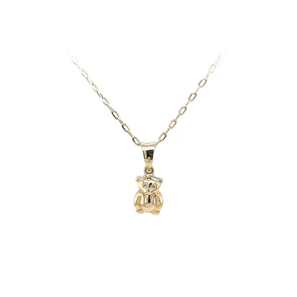 Mặt dây chuyền gấu Teddy vàng