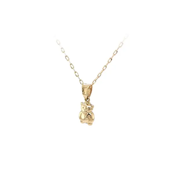 Mặt dây chuyền gấu Teddy vàng