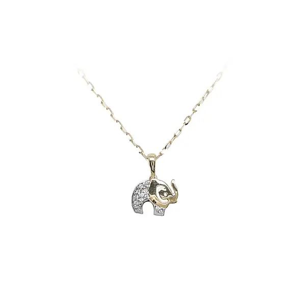 Mặt dây chuyền vàng hình voi đính đá zircon