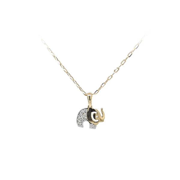 Mặt dây chuyền vàng hình voi đính đá zircon