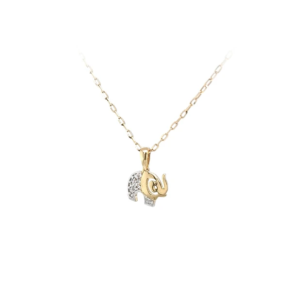 Mặt dây chuyền vàng hình voi đính đá zircon