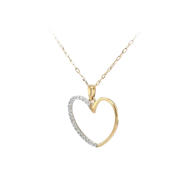 Mặt dây chuyền hình trái tim bằng vàng đính đá zircon