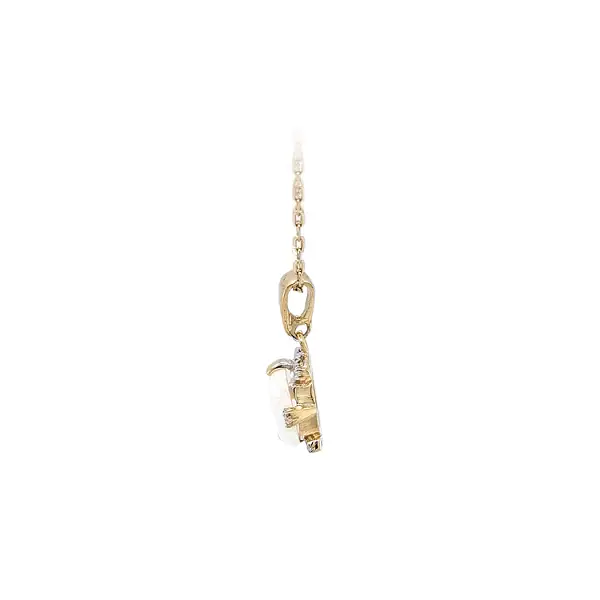 Mặt dây chuyền vàng đính ngọc opal và zircon