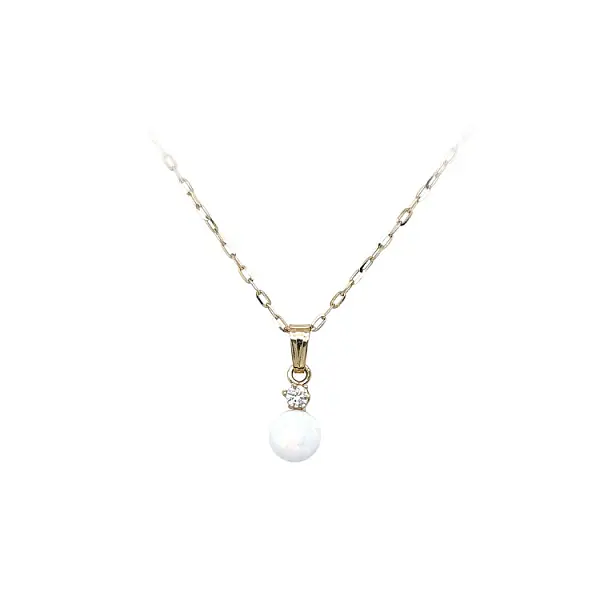 Mặt dây chuyền vàng đính đá opal