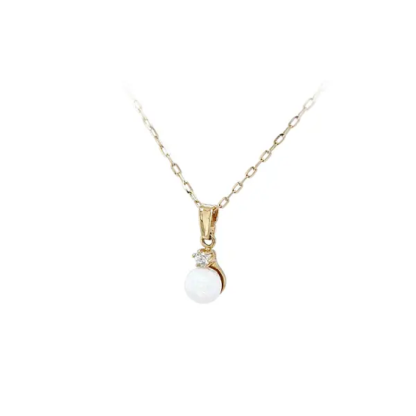 Mặt dây chuyền vàng đính đá opal