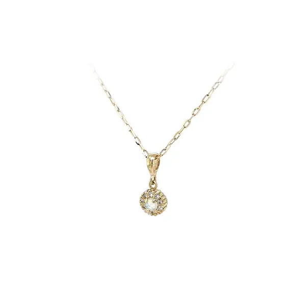 Mặt dây chuyền vàng đính đá opal