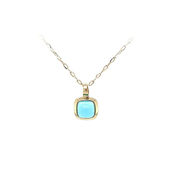 Mặt dây chuyền vàng đính đá xanh