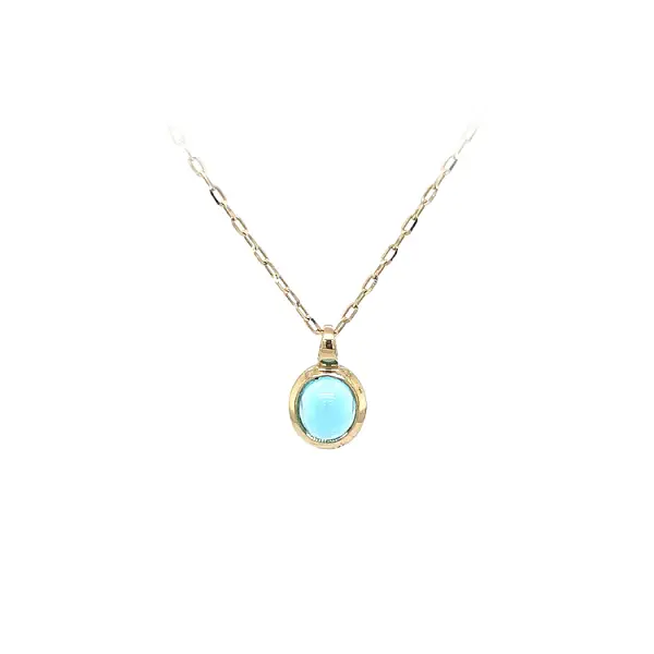 Mặt dây chuyền vàng đính đá xanh