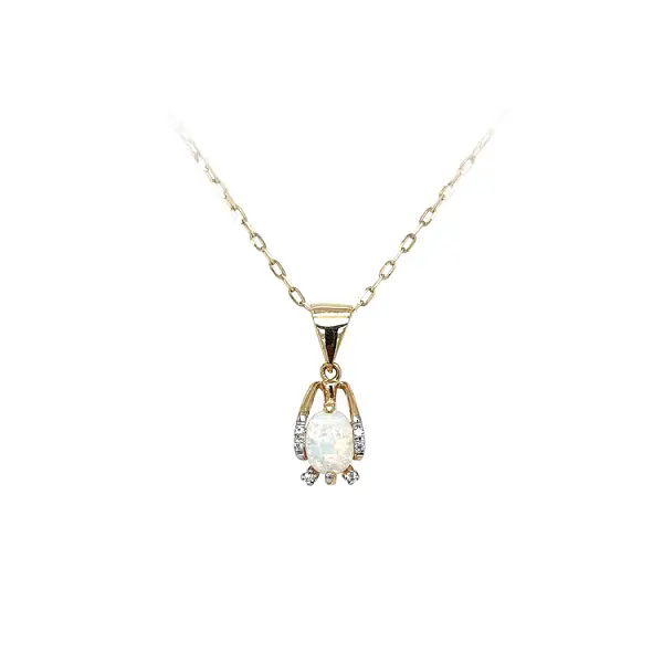 Mặt dây chuyền vàng đính ngọc opal và zircon