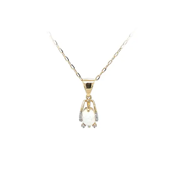 Mặt dây chuyền vàng đính ngọc opal và zircon