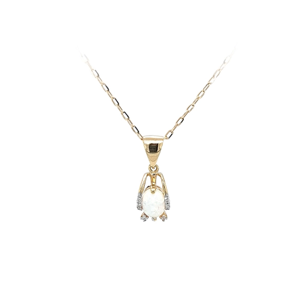 Mặt dây chuyền vàng đính ngọc opal và zircon