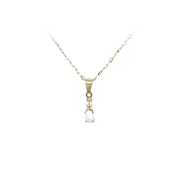 Mặt dây chuyền vàng đính đá opal
