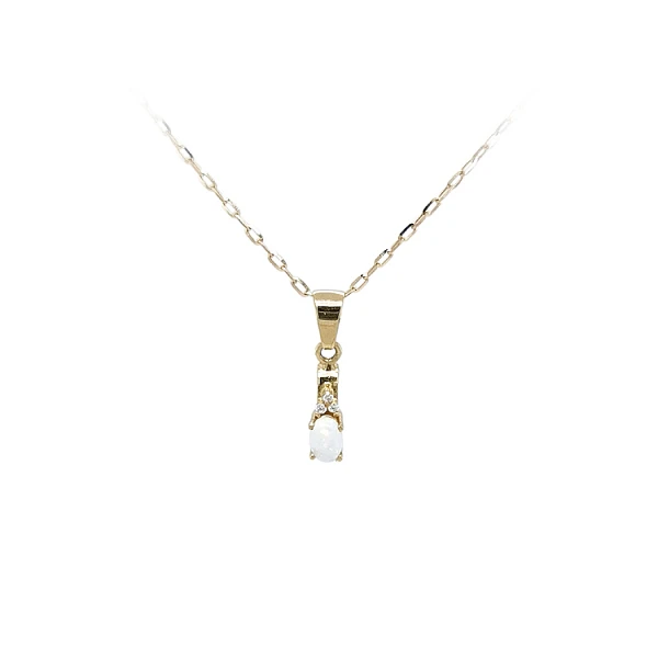 Mặt dây chuyền vàng đính đá opal