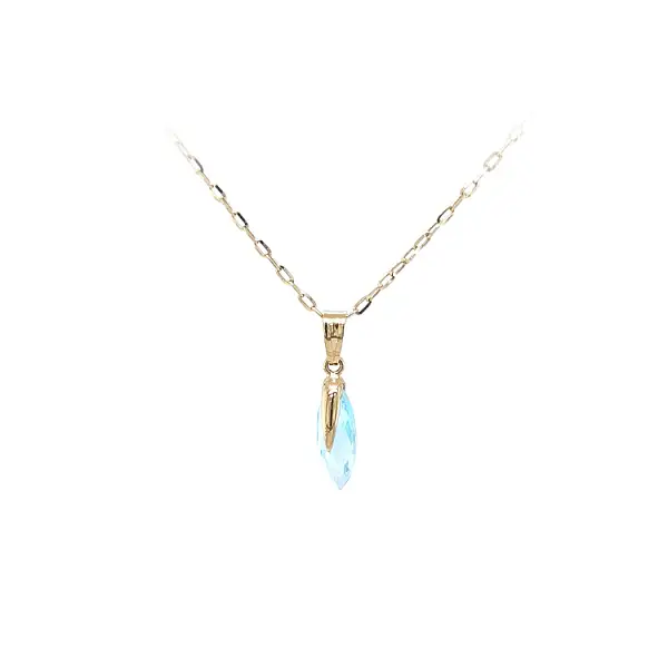 Mặt dây chuyền vàng đính đá xanh