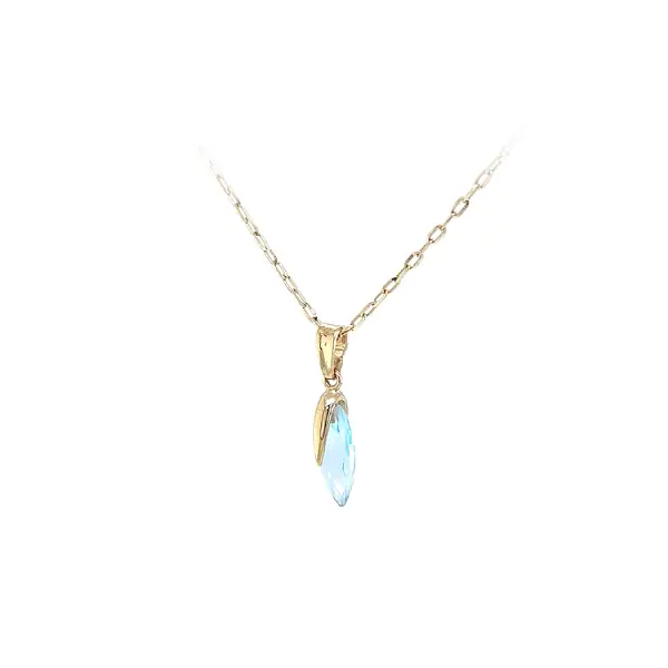 Mặt dây chuyền vàng đính đá xanh