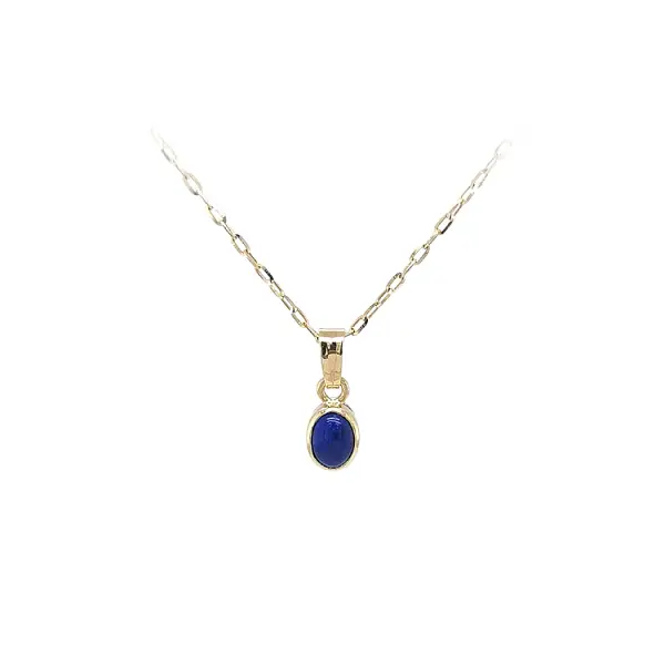 Mặt dây chuyền vàng đính đá lapis lazuli