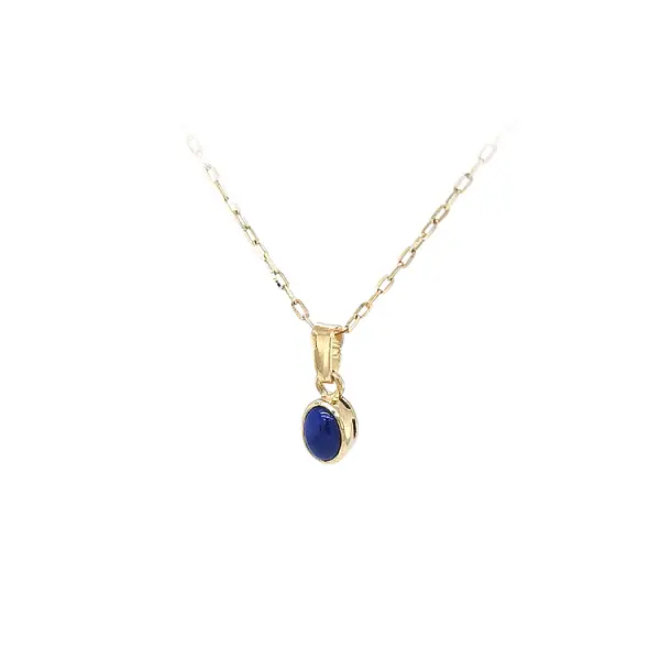 Mặt dây chuyền vàng đính đá lapis lazuli