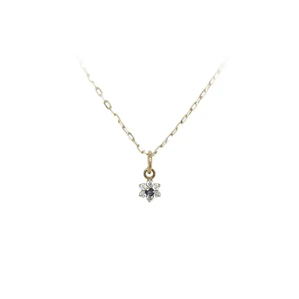 Mặt dây chuyền vàng đính đá xanh